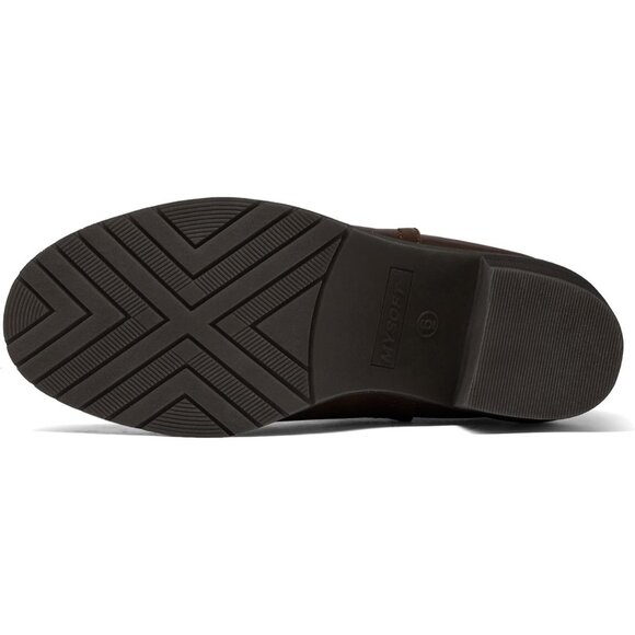 Mysoft Ankle Boote Women Block Polyurethane Chunky Stacked Heel Booties - Picture 5 of 6